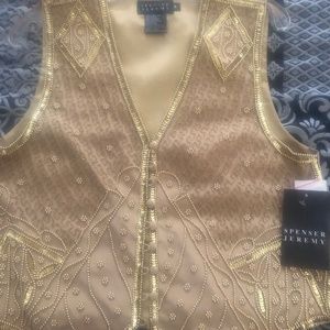 Beaded gold colored vest. Perfect for any party. NWT excellent condition.